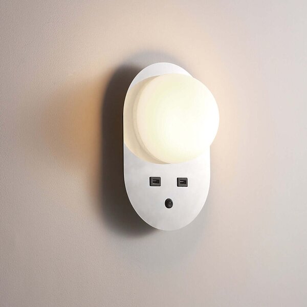 Ambient LED nástěnné svítidlo s USB Chromová