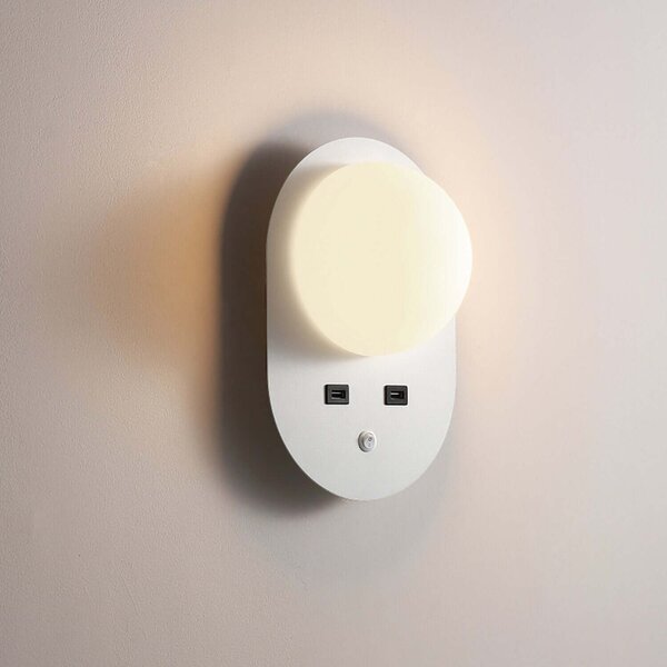 Ambient LED nástěnné svítidlo s USB Chromová