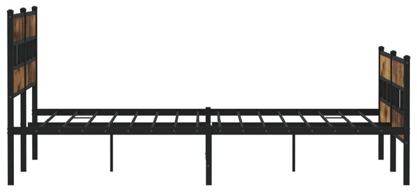 Kovový rám postele bez matrace kouřový dub 183 x 213 cm 3308467