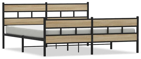 Kovový rám postele bez matrace dub sonoma 180 x 200 cm 3308472