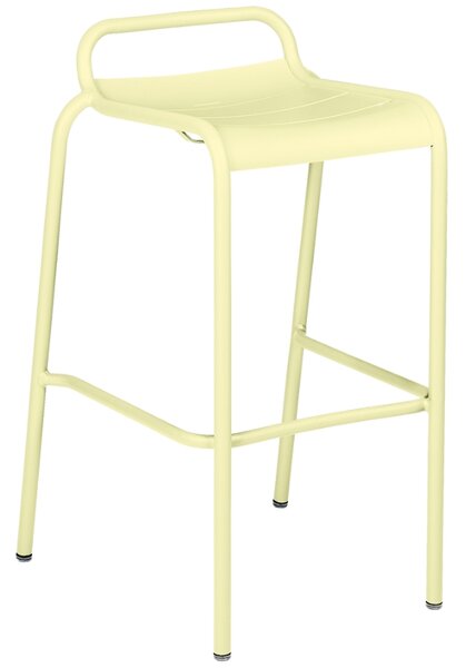Citronově žlutá kovová barová židle Fermob Luxembourg 79 cm