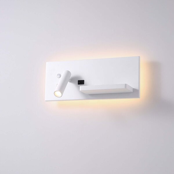 Reading Ambient Plate 2 LED nástěnné svítidlo s USB BíláPravá