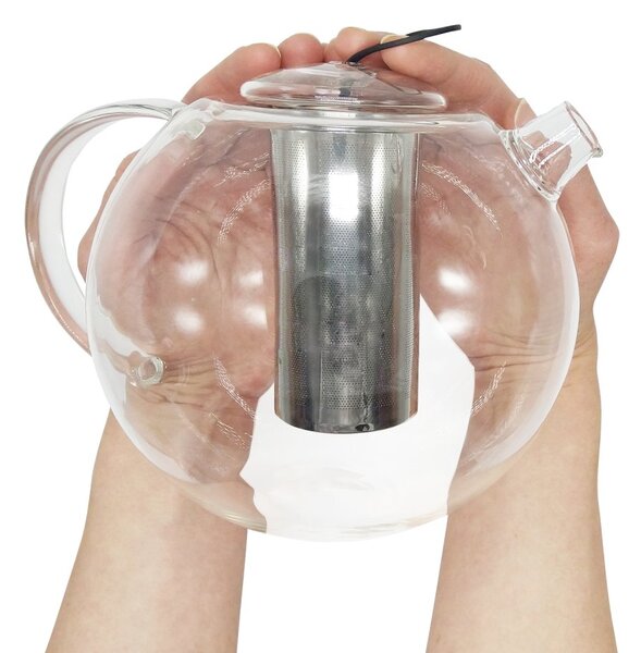Skleněná čajová konvice Creano Kuglo, 2 l, borosilikátové sklo, s nerezovým sítkem