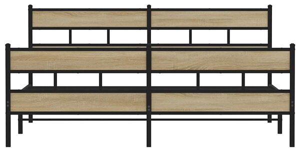 Kovový rám postele bez matrace dub sonoma 180 x 200 cm 3308472