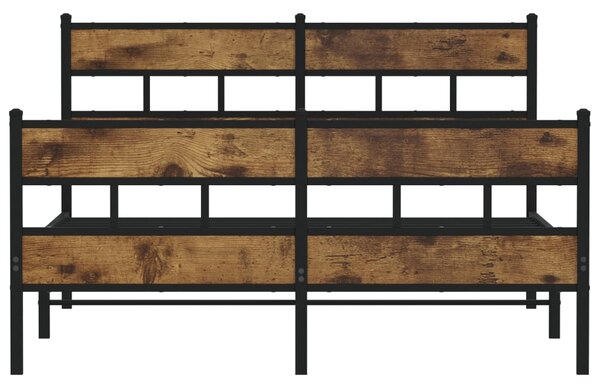 Kovový rám postele bez matrace kouřový dub 160 x 200 cm 3308465