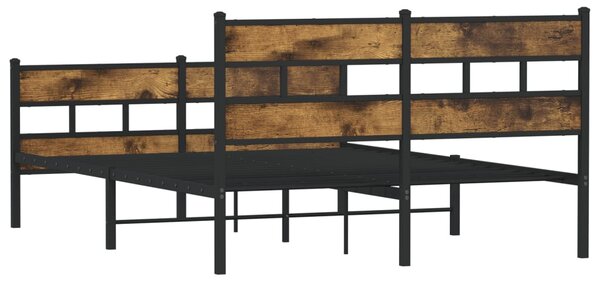 Kovový rám postele bez matrace kouřový dub 160 x 200 cm 3308465