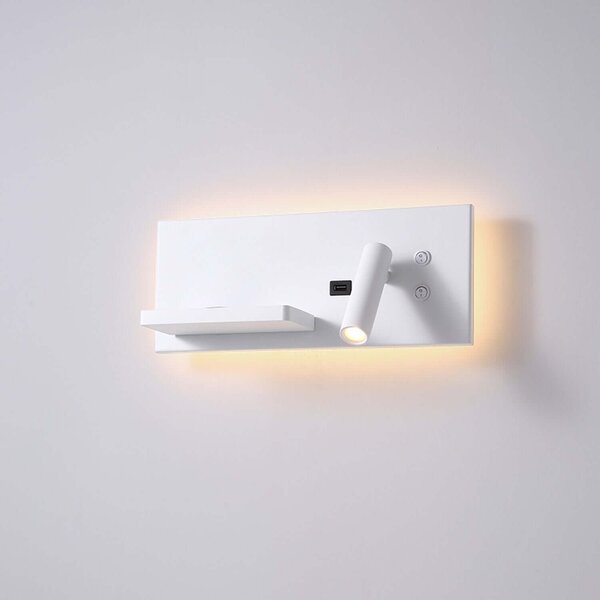 Reading Ambient Plate 2 LED nástěnné svítidlo s USB BíláPravá