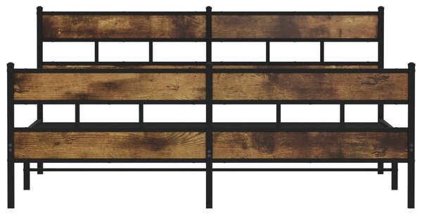 Kovový rám postele bez matrace kouřový dub 183 x 213 cm 3308467