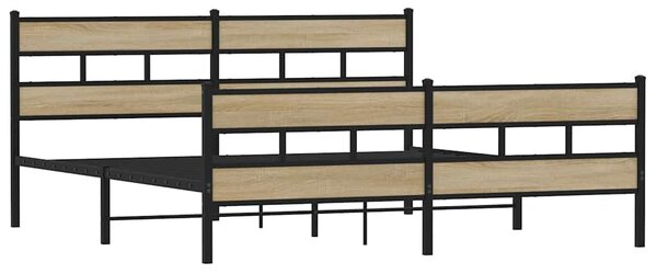 Kovový rám postele bez matrace dub sonoma 180 x 200 cm 3308472