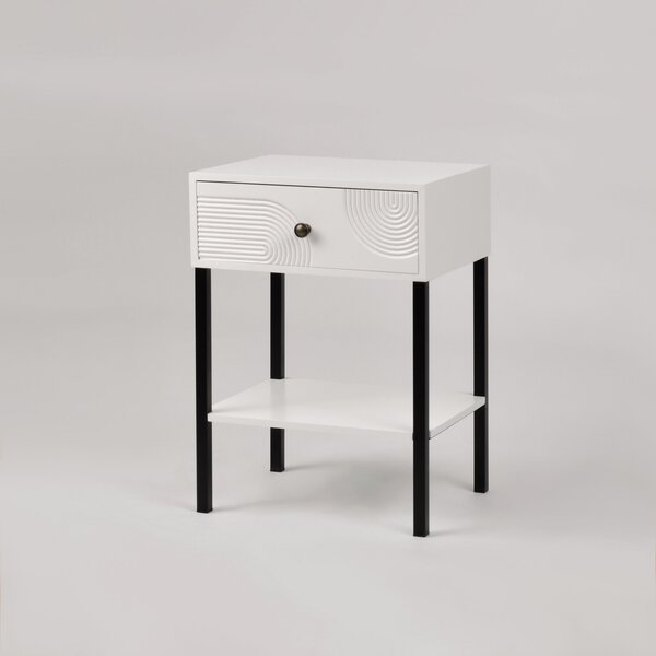 Noční stolek ERICO - bílý / černý