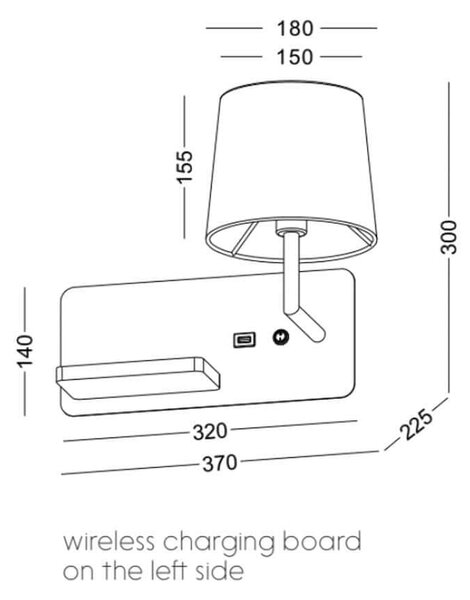 Reading Classical 2 E14 nástěnné svítidlo s USB BíláLevá