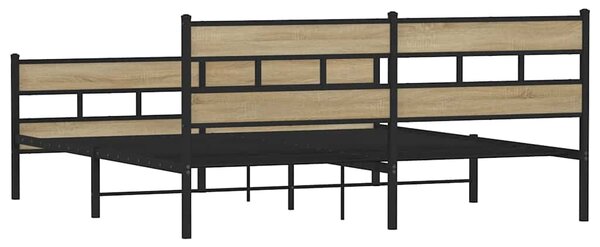 Kovový rám postele bez matrace dub sonoma 180 x 200 cm 3308472