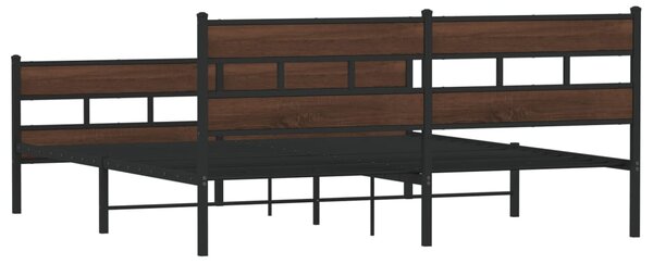 Kovový rám postele bez matrace hnědý dub 180 x 200 cm 3308478