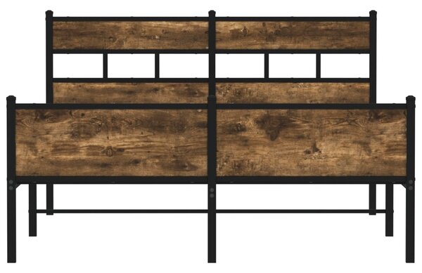 Kovový rám postele bez matrace kouřový dub 160 x 200 cm 3308490