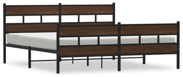 Kovový rám postele bez matrace hnědý dub 180 x 200 cm 3308478