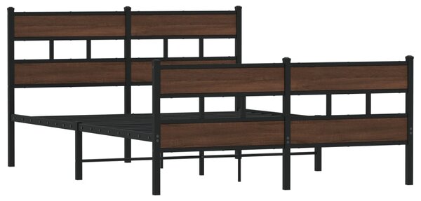 Kovový rám postele bez matrace hnědý dub 150 x 200 cm 3308476