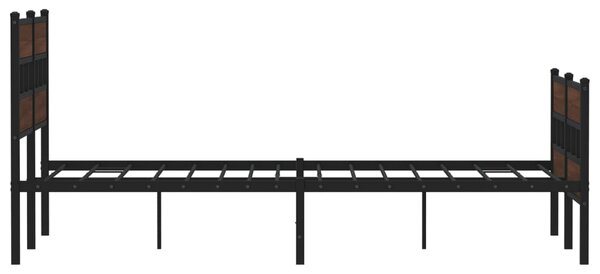 Kovový rám postele bez matrace hnědý dub 150 x 200 cm 3308476