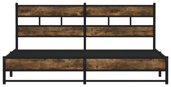 Kovový rám postele bez matrace kouřový dub 180 x 200 cm 3308486