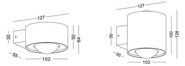 Lenses LED nástěnné svítidlo 2000K ČernáDolu