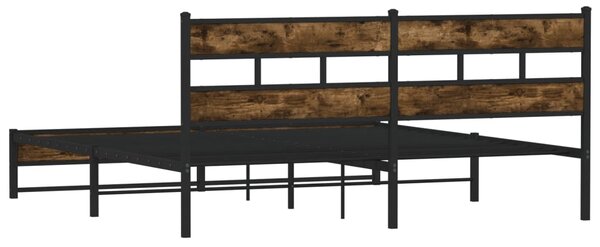 Kovový rám postele bez matrace kouřový dub 180 x 200 cm 3308486