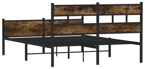 Kovový rám postele bez matrace kouřový dub 160 x 200 cm 3308490