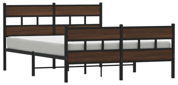 Kovový rám postele bez matrace hnědý dub 150 x 200 cm 3308476