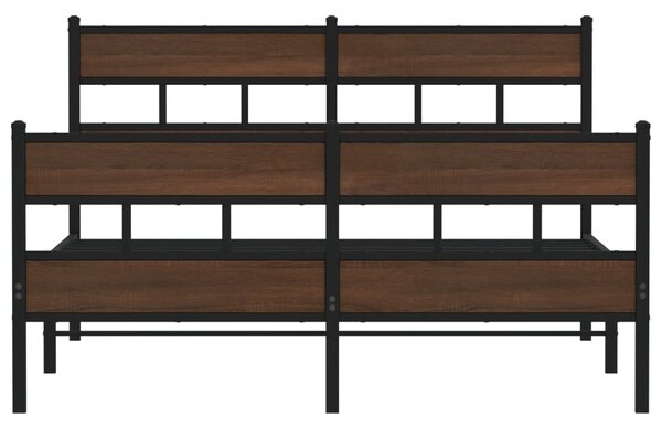 Kovový rám postele bez matrace hnědý dub 150 x 200 cm 3308476