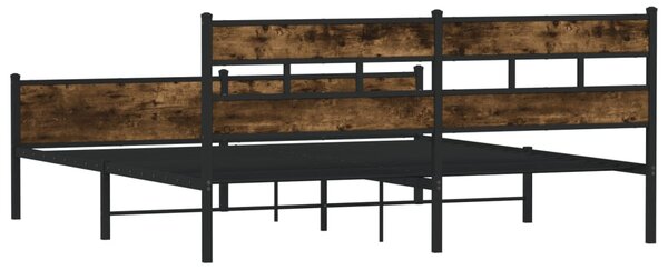 Kovový rám postele bez matrace kouřový dub 200 x 200 cm 3308494