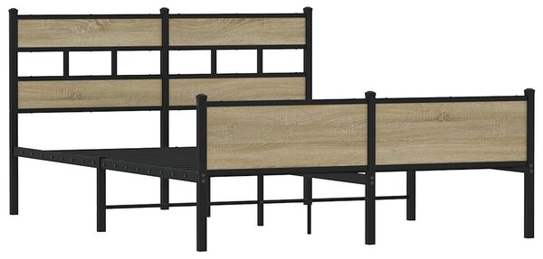 Kovový rám postele bez matrace dub sonoma 160 x 200 cm 3308503