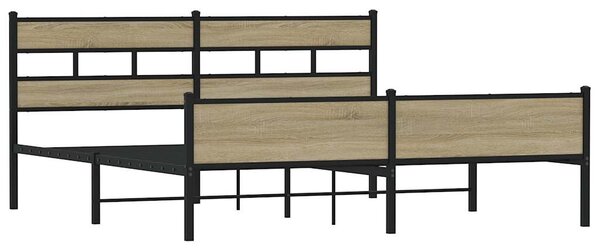 Kovový rám postele bez matrace dub sonoma 180 x 200 cm 3308504