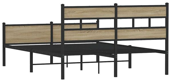 Kovový rám postele bez matrace dub sonoma 160 x 200 cm 3308503