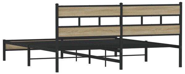 Kovový rám postele bez matrace dub sonoma 180 x 200 cm 3308495