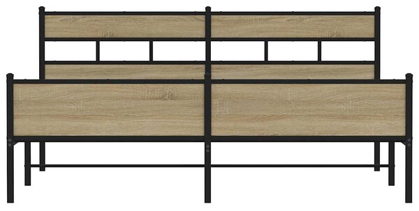 Kovový rám postele bez matrace dub sonoma 180 x 200 cm 3308504