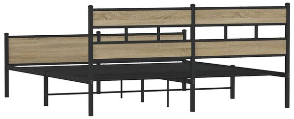 Kovový rám postele bez matrace dub sonoma 180 x 200 cm 3308504
