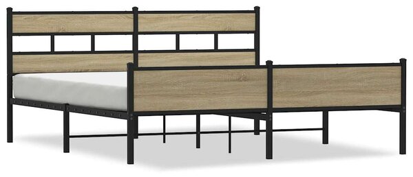 Kovový rám postele bez matrace dub sonoma 180 x 200 cm 3308504