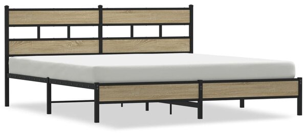 Kovový rám postele bez matrace dub sonoma 180 x 200 cm 3308495