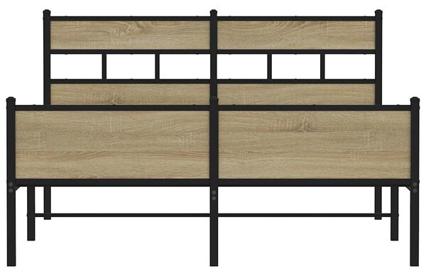 Kovový rám postele bez matrace dub sonoma 160 x 200 cm 3308503