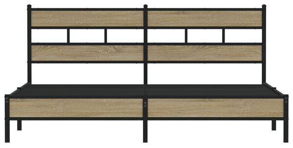 Kovový rám postele bez matrace dub sonoma 180 x 200 cm 3308495