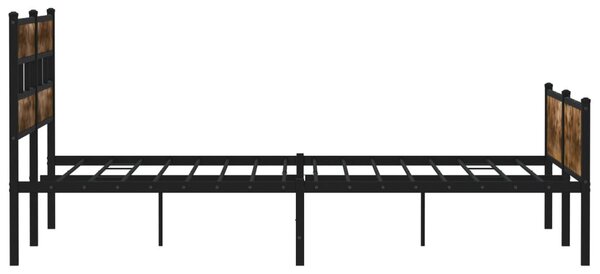 Kovový rám postele bez matrace kouřový dub 200 x 200 cm 3308494