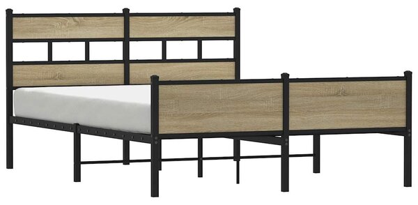 Kovový rám postele bez matrace dub sonoma 160 x 200 cm 3308503