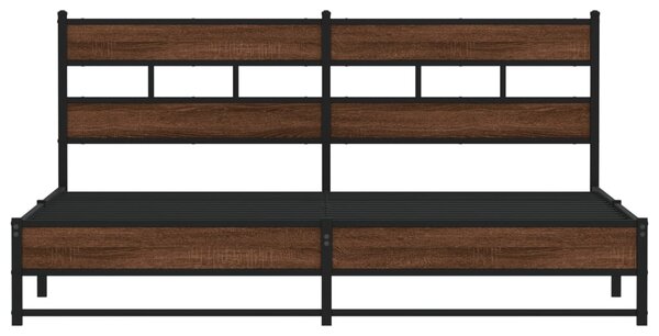 Kovový rám postele bez matrace hnědý dub 200 x 200 cm 3308515