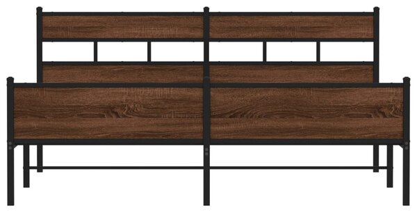 Kovový rám postele bez matrace hnědý dub 180 x 200 cm 3308517