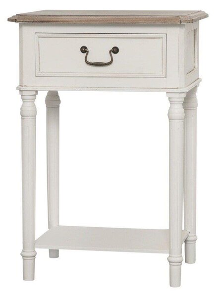 Noční stolek RIMA - bílý / hnědý