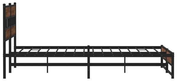 Kovový rám postele bez matrace hnědý dub 200 x 200 cm 3308515