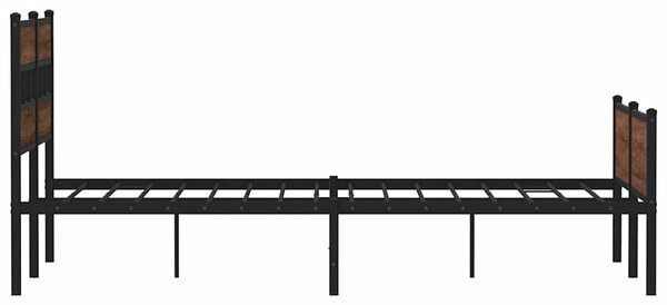 Kovový rám postele bez matrace hnědý dub 160 x 200 cm 3308516