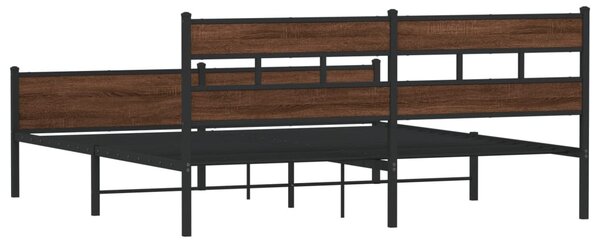Kovový rám postele bez matrace hnědý dub 180 x 200 cm 3308517