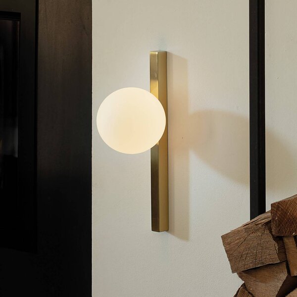 IDEAL LUX Ideal Lux nástěnné svítidlo Binomio mosazné barvy s 1 světlem z kovového, Mosaz / zlato, Obývací pokoj / jídelna, kov, Moderní