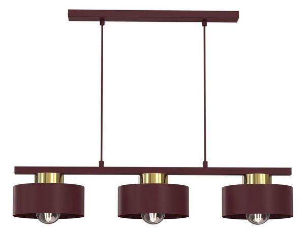 Lustr na lanku MARTI 3xE27/15W/230V burgundy/zlatá