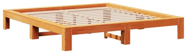 Postel bez matrace voskově hnědá 200 x 200 cm masivní borovice 3308728
