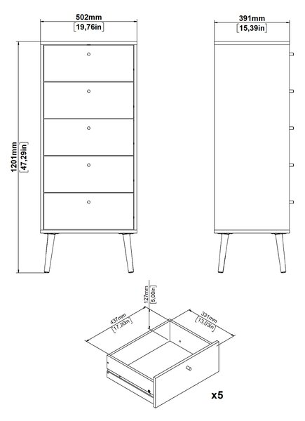 Komoda Bodo 49128 šedý mat - Tvilum